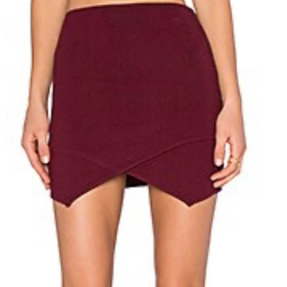J.O.A Wrap Mini Skirt in Burgundy SZ M